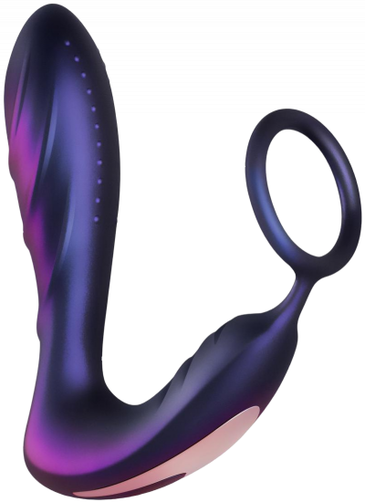 Vibrirajući analni čep Black Hole s prstenom za erekciju i daljinskim upravljačem (14,3 cm)