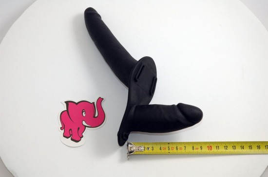 Penis na kopču Double Black - dimenzije