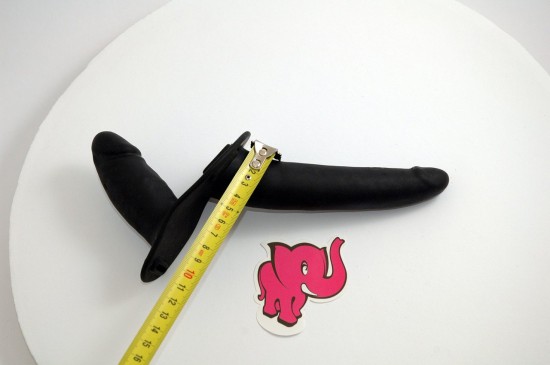 Penis na kopču Double Black - dimenzije