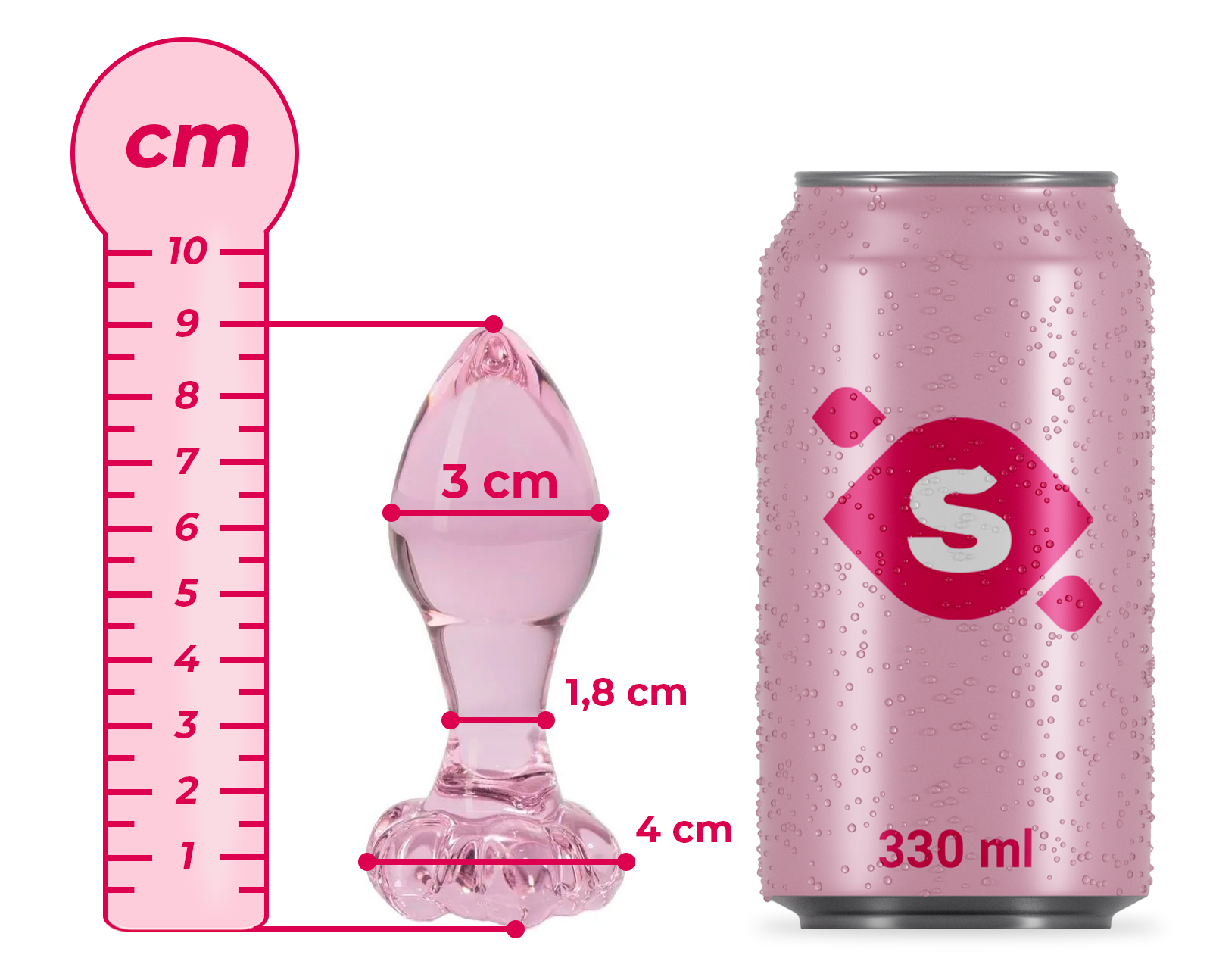 Analni čep Flower Glass Plug (9 cm)