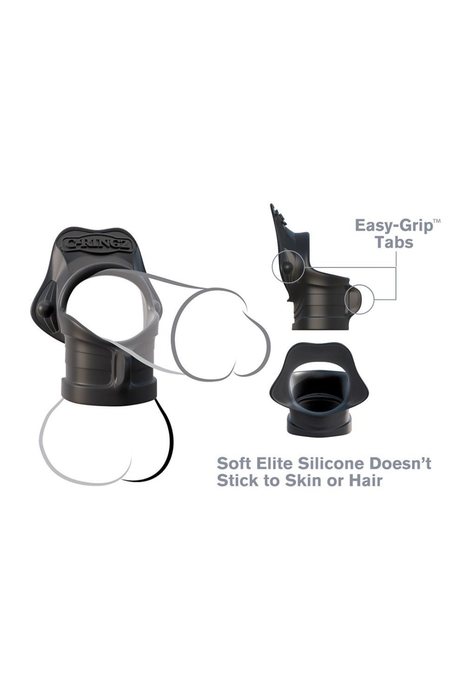 FANTASY C-RINGZ ROCK HARD PRSTEN & PROTEZA ZA VLAČENJE TESTISA CRNA