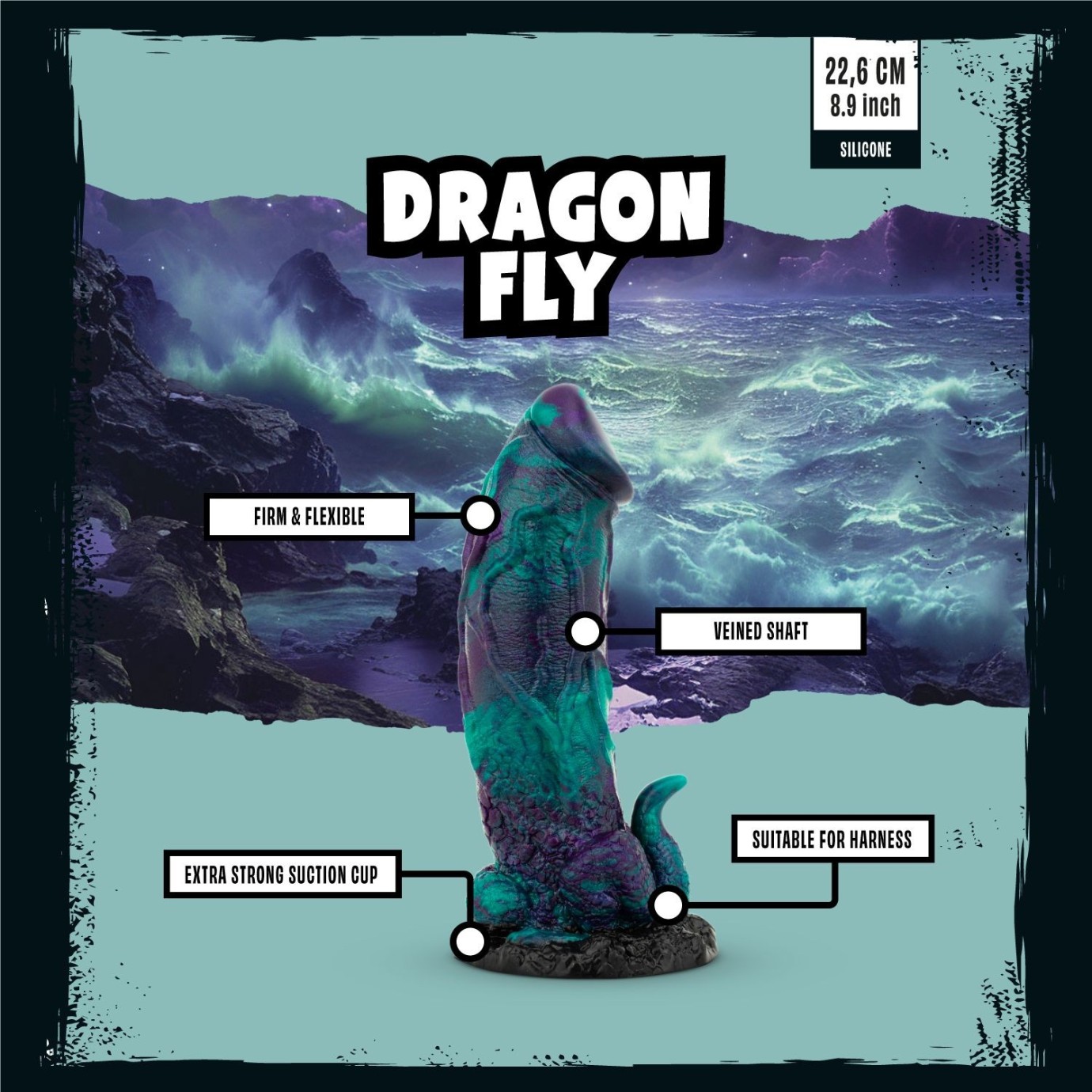 MYTHICAL MATES - Dragonfly Dildo Ljubičasto & Zeleno