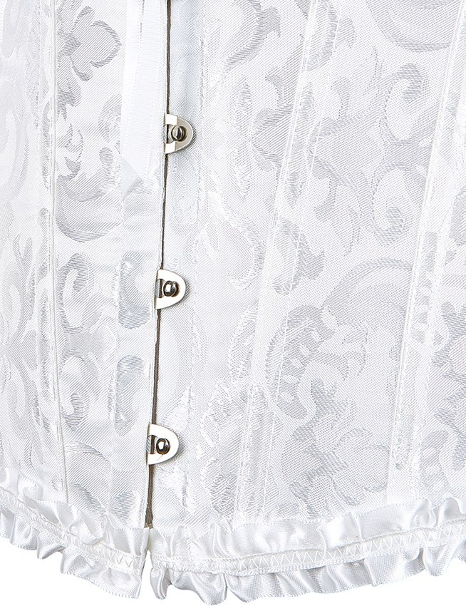 12 Pieces Soft Steel Bones White Sexy Jacquard Palace Style Corset