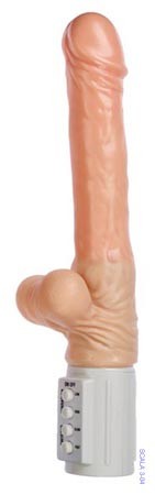 Rotirajući gel vibrator s testisima 26 cm