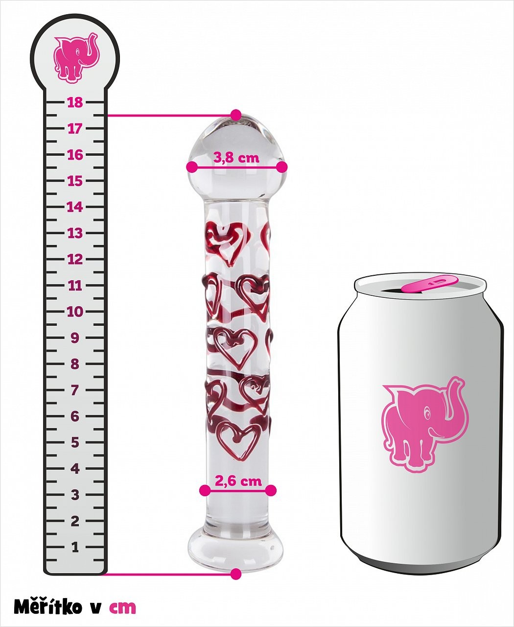 Arts Clair Amour stakleni dildo u usporedbi s limenkom