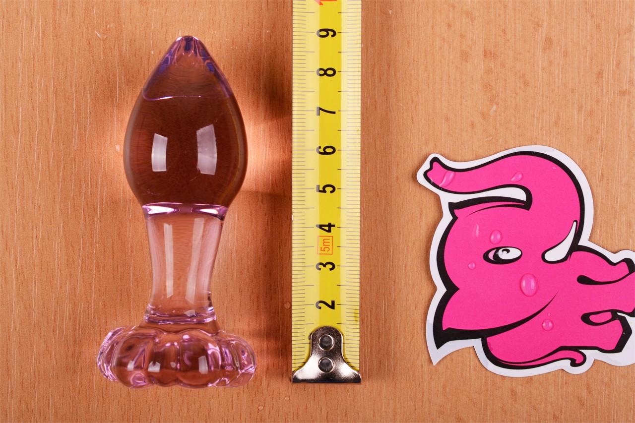 Flower Glass Plug analni čep s mjeračem