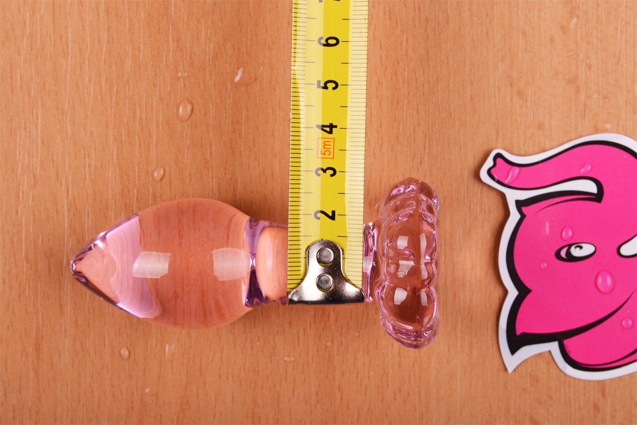 Flower Glass Plug analni čep s mjeračem