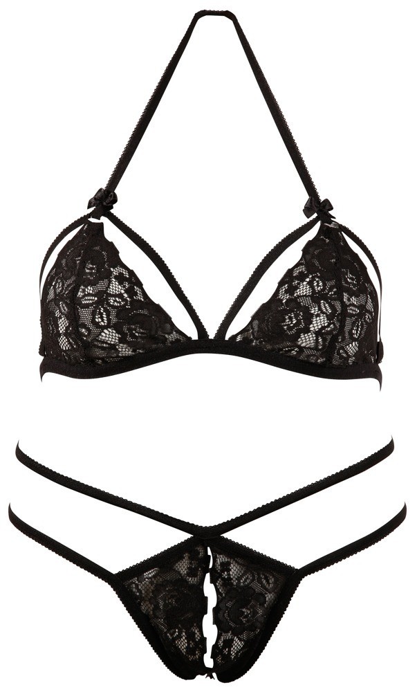 Komplet s odvojivim čipkastim grudnjakom