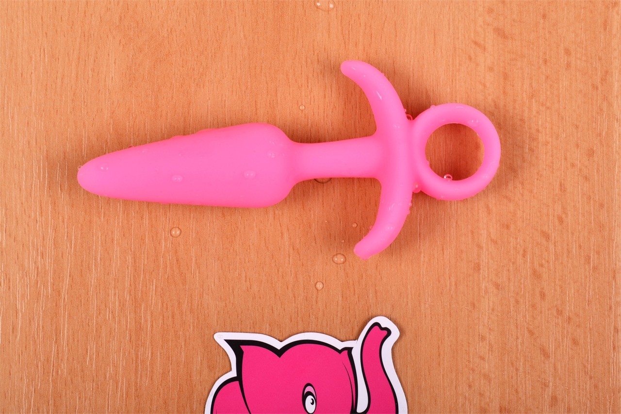 Ružičasti sjajni čep za guzu - veliki