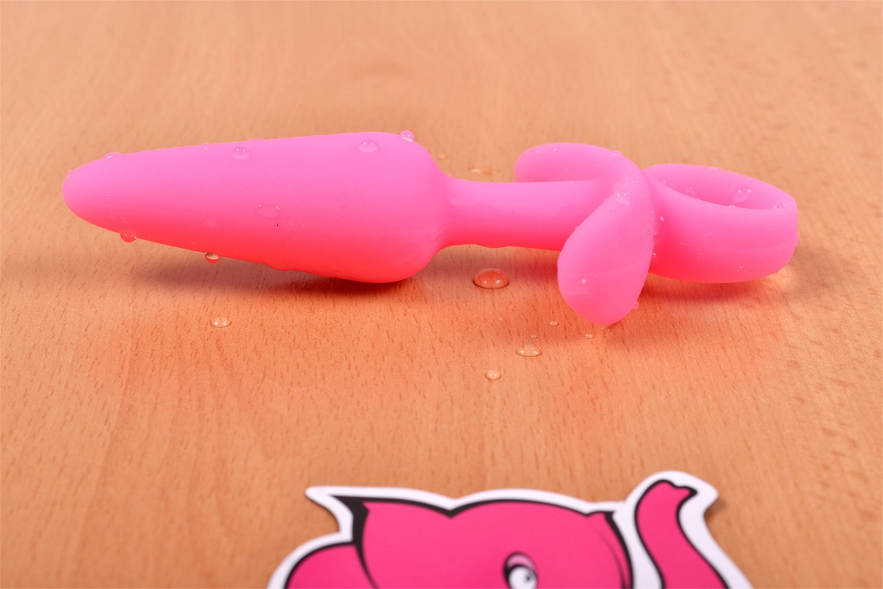 Ružičasti sjajni čep za guzu - veliki