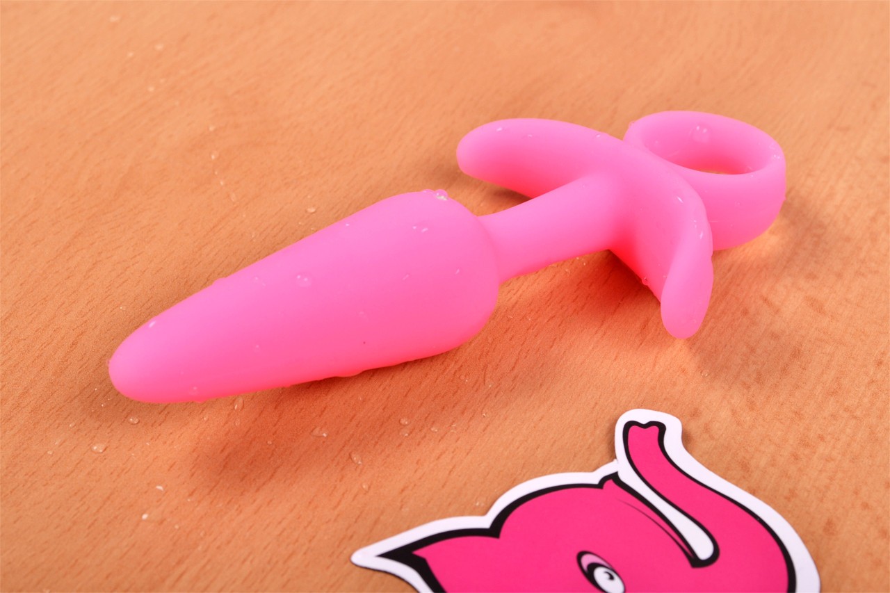 Ružičasti sjajni čep za guzu - veliki