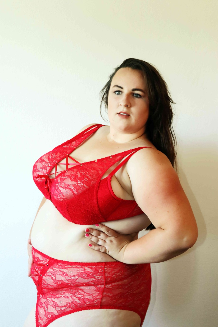 Plus size crveni set Red Jane - Denča tester