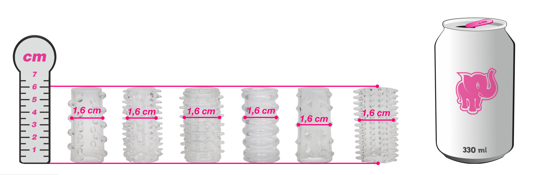 Sexplosion penis sleeves - set od 6 aparata, sa limenkom