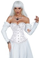 12 Pieces Soft Steel Bones White Sexy Jacquard Palace Style Corset