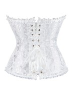 12 Pieces Soft Steel Bones White Sexy Jacquard Palace Style Corset