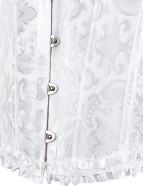 12 Pieces Soft Steel Bones White Sexy Jacquard Palace Style Corset