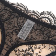 Black Sexy Mesh Embroidery Lace Garter Bra Set