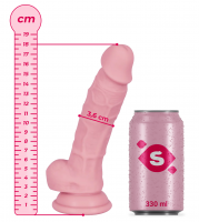 Silikonski dildo s vakuumom i testisima (18 cm)