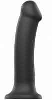 Strap-On-Me fleksibilni dvostruki silikonski dildo (20 cm), crni + poklon Toycleaner
