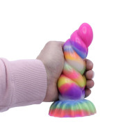 Svjetleći dildo s vakuumom Unicorn Horn (17 cm)