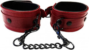 Kožne manšete za noge Burgundy Anaconda