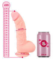 Silikonski dildo s vakuumom i testisima Rich Man (20 cm)