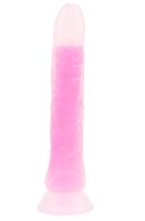 Svjetleći dildo s vakuumom Pinky Glow (21,5 cm)