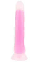Svjetleći dildo s vakuumom Pinky Glow (21,5 cm)