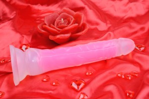 Svjetleći dildo s vakuumom Pinky Glow (21,5 cm)