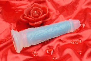 Svjetleći dildo s vakuumom Blue Radiance (20 cm)