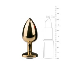 Easytoys Metal No.1 analni dildo s bijelim konusnim zlatom 2,5 cm