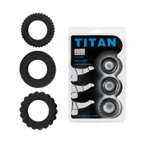 Titan 3 u 1 silikonski prstenovi Crni