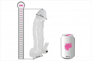 Vibro Man penis sleeve - dimenzije u usporedbi s limenkom